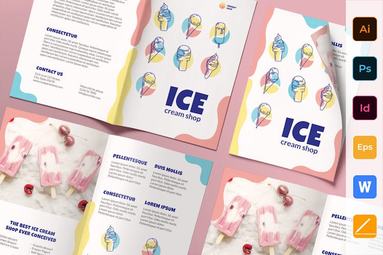 Ice Cream Shop Brochure template