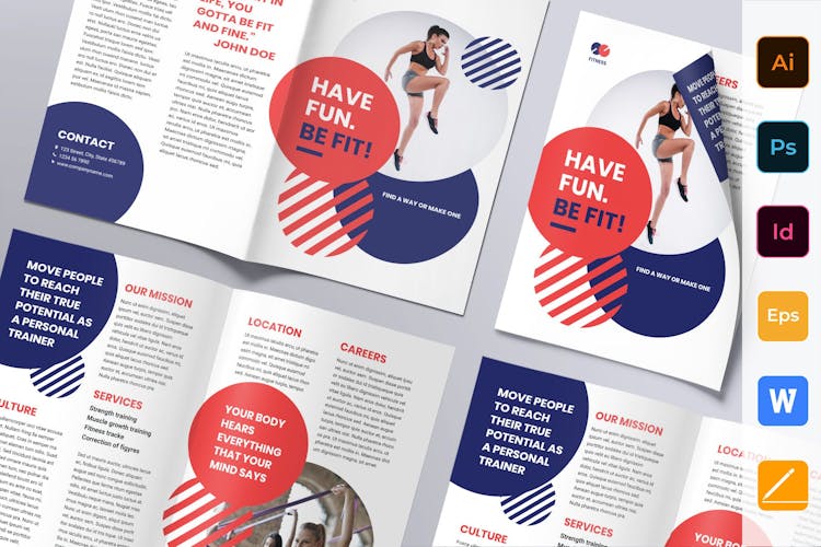 Fitness Trainer Coach Brochure template