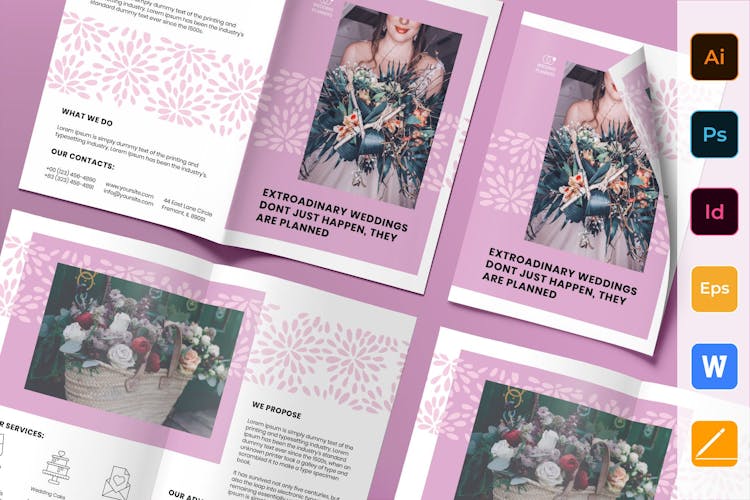 Wedding Planner Brochure Bifold template